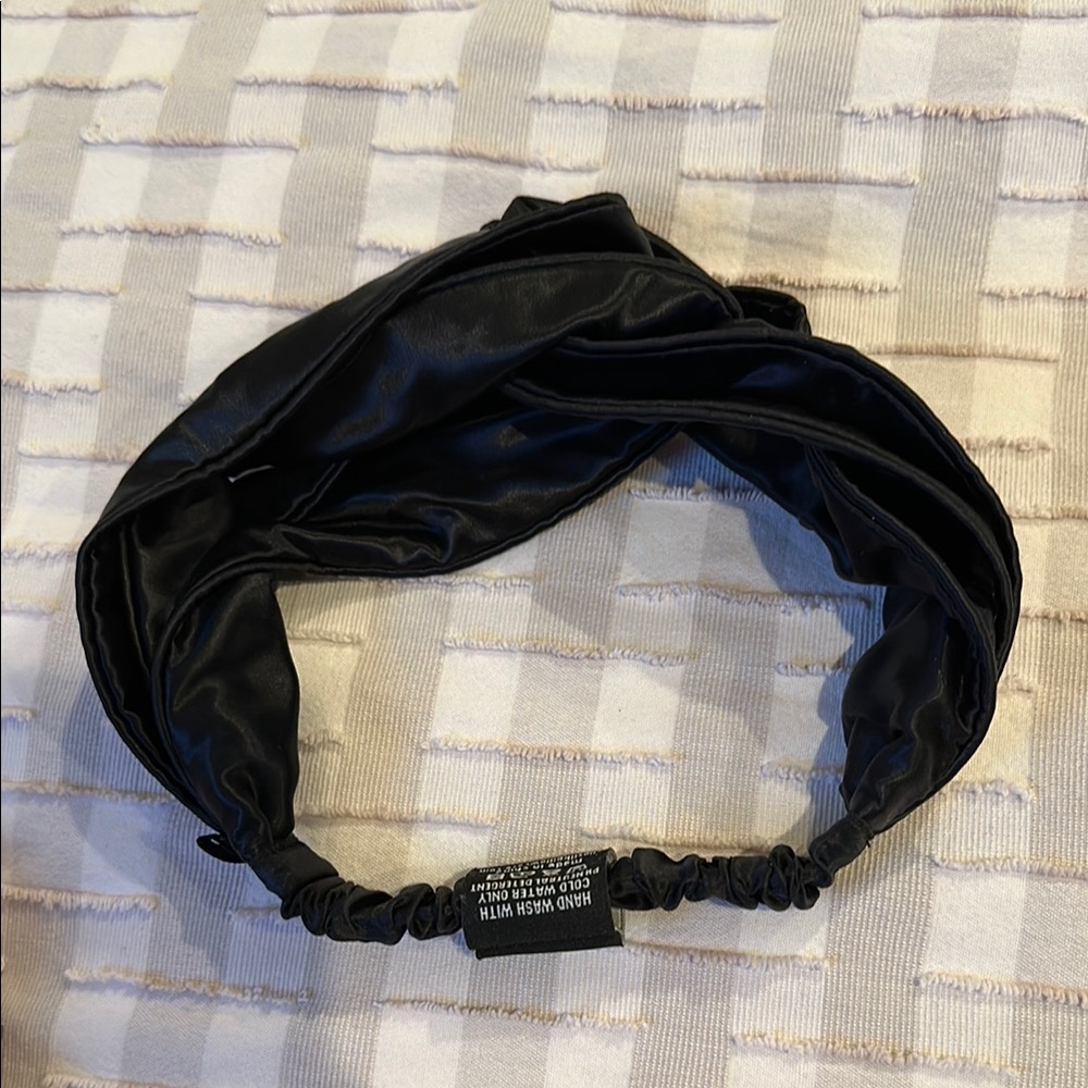Slip Black Silk Hair Band with Turban Twist